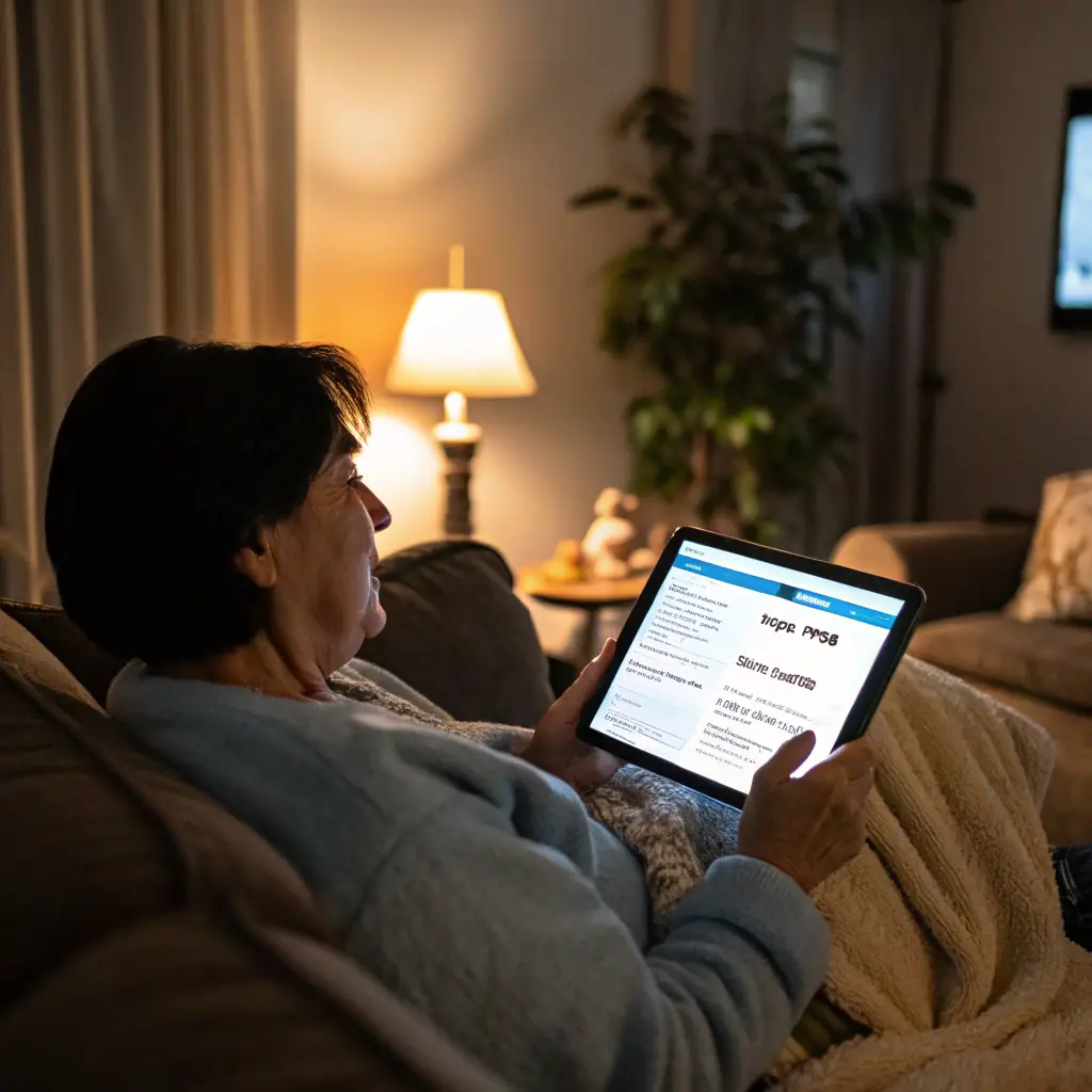 Patient Portal and Healow App user at home